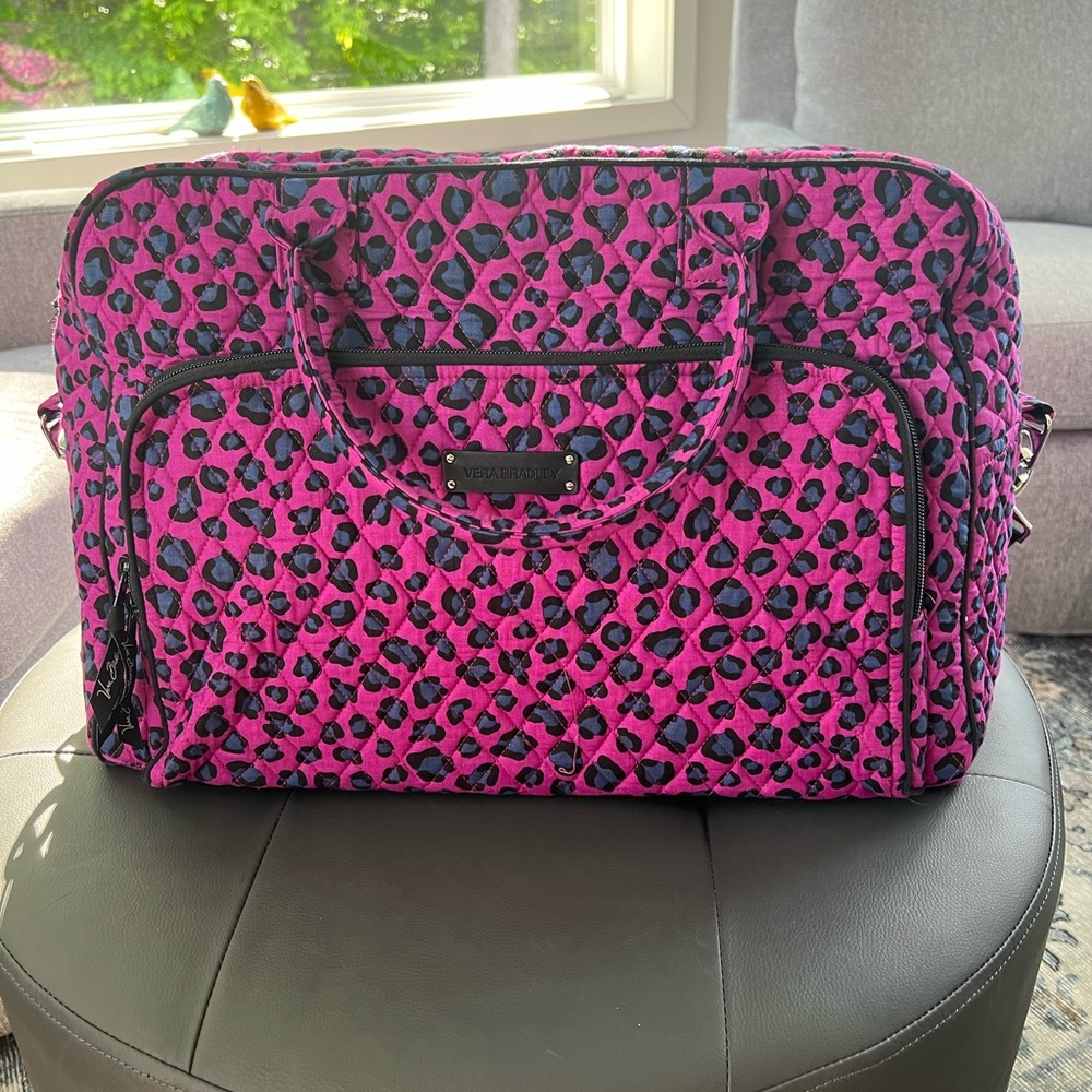 Vera Bradley Weekender Purple Navy Cheetah